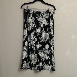 Floral Black and White Women's Skirt